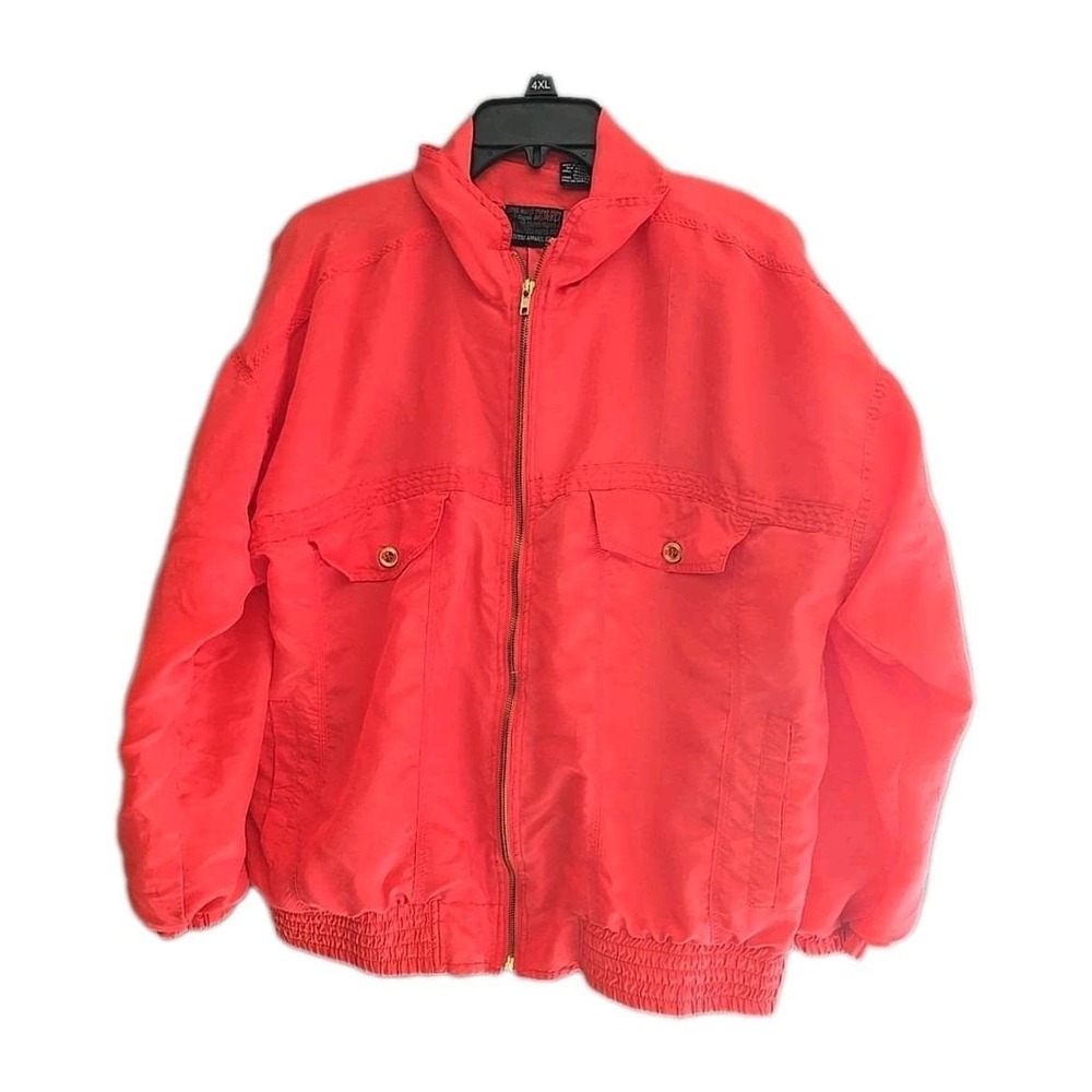 Vtg Mureli Pink Full Zip Silk Blend Lightweight Bomber Jacket Womans Size‎ Small